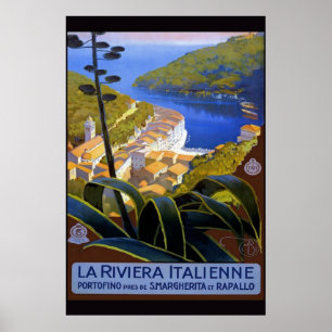 Riviera Italienne Vintag Italienisches Reiseplakat Poster