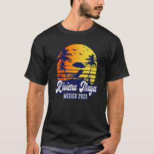 Riviera Maya 2023 Mexiko Sunset Beach Retro Premiu T-Shirt