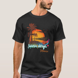 Riviera Maya Mexico Beach Sommerferien Palm Tre T-Shirt