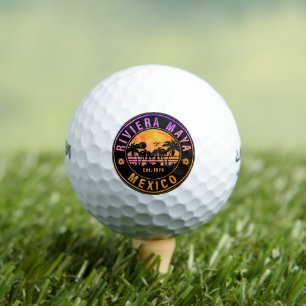 Riviera Maya Mexico Palm Tree Vintage Travel 60er Golfball