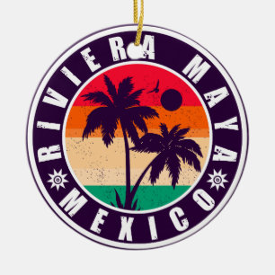 Riviera Maya Mexico Palmen Vintage Souvenirs Keramik Ornament