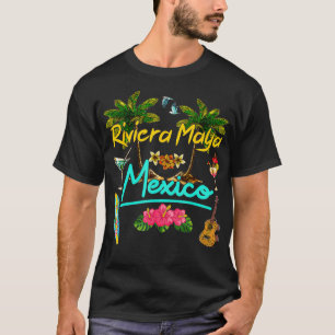Riviera Maya Mexiko Strand Sommer Palme Sonnenunte T-Shirt