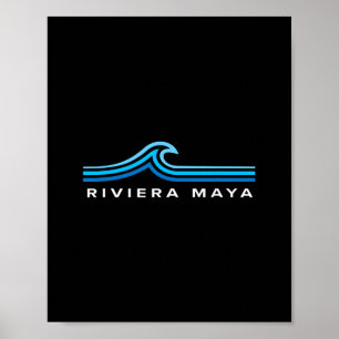 Riviera Maya Mexiko Wellen Vintage Männer Frauen J Poster