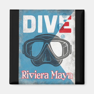 Riviera Maya Vintag Scuba Diving Mask Magnet