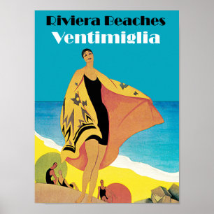 Riviera setzt ~ Ventimiglia auf den Strand Poster