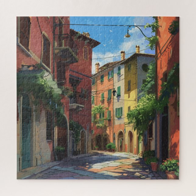 Riviera Street View von der farbenfrohen italienis Puzzle (Vertikal)