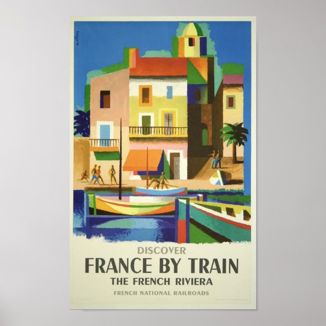 Riviera - Vintag Entdecken Sie Frankreich durch Tr Poster (Vorne)