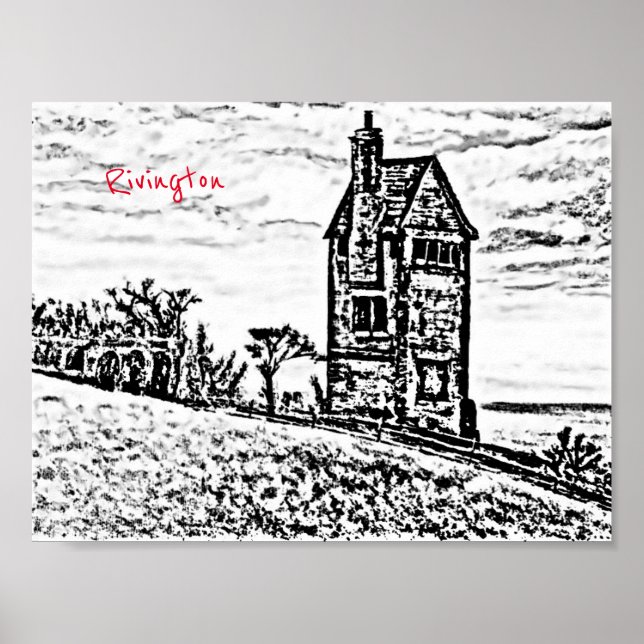 Rivington Pigeon Tower Leverhulmes Garden Horwich Poster (Vorne)