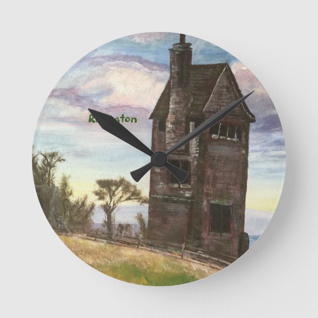 Rivington Pigeon Tower Runde Wanduhr (Vorderseite)