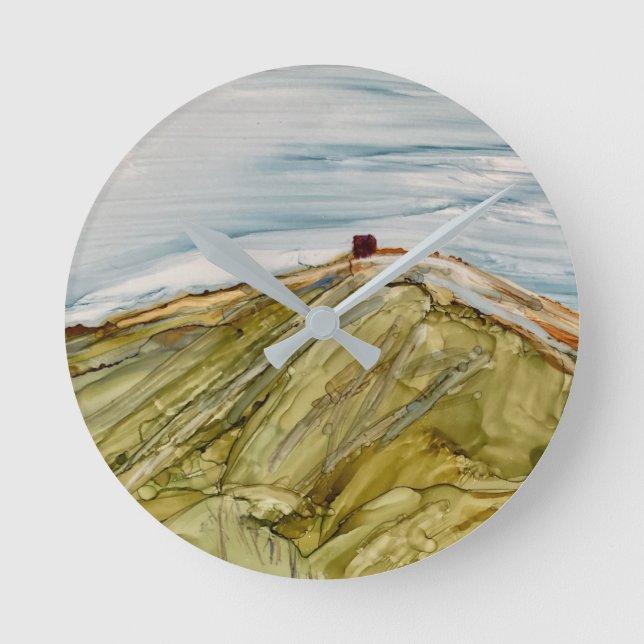 Rivington Pike Horwich Castle Runde Wanduhr (Vorderseite)