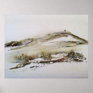 Rivington pike Horwich Watercolor Poster