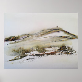 Rivington pike Horwich Watercolor Poster