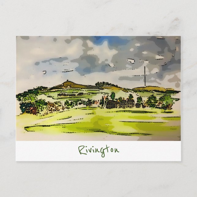 Rivington Winter Hill Landscape Postcard Postkarte (Vorderseite)