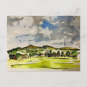 Rivington Winter Hill Landschaft Postkarte