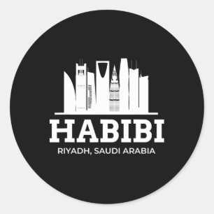 Riyadh Habibi Liebe Saudi-Arabien Urlaubs-Souvenir Runder Aufkleber