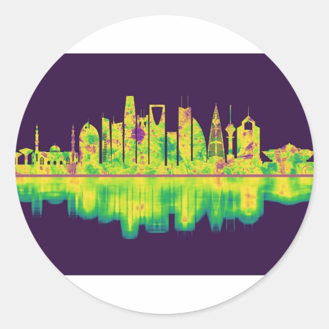 Riyadh Saudi Arabia Skyline Runder Aufkleber (Vorderseite)