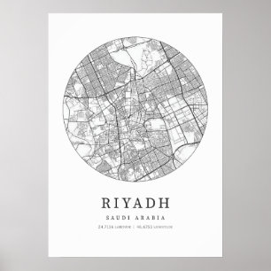 Riyadh Saudi Arabien Stadtkarte Poster