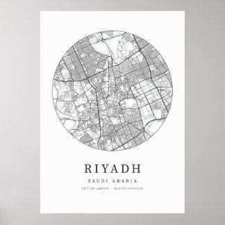 Riyadh Saudi Arabien Stadtkarte Poster
