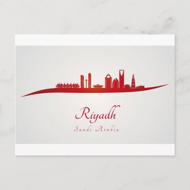 Riyadh skyline in red.jpg postkarte (Vorderseite)
