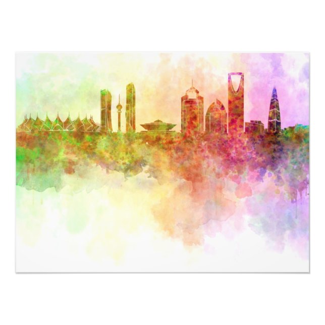 Riyadh skyline in watercolour background fotodruck (Vorne)