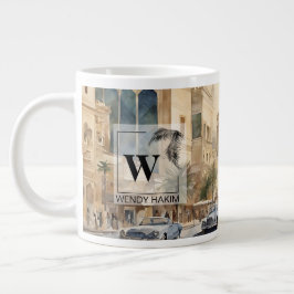 Riyadh Street Scene Jumbo Tasse - Serene Watercolo