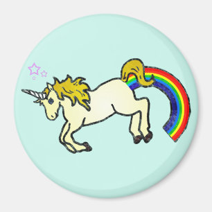 Riyah-Li Designs Regenbogen Kackend Einhorn Magnet