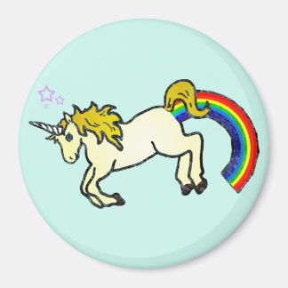 Riyah-Li Designs Regenbogen Kackend Einhorn Magnet