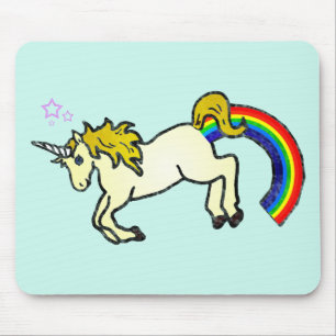Riyah-Li Designs Regenbogenfurzendes Einhorn Mousepad