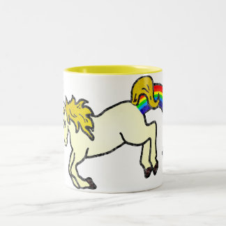 Riyah-Li Desigsn Regenbogen, der Unicorn kackt Zweifarbige Tasse