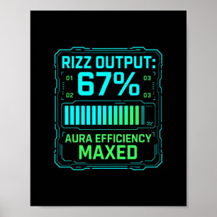 Rizz-Ausgabe 67% Aura-Effizienz Maximale Tech-Game Poster