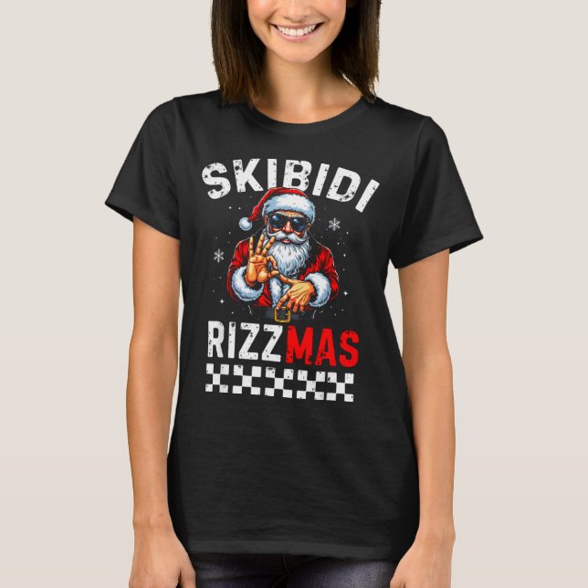 Rizz Christmas Santa 6 7 Funny Xmas Skibidi Rizzma T-Shirt (Vorderseite)
