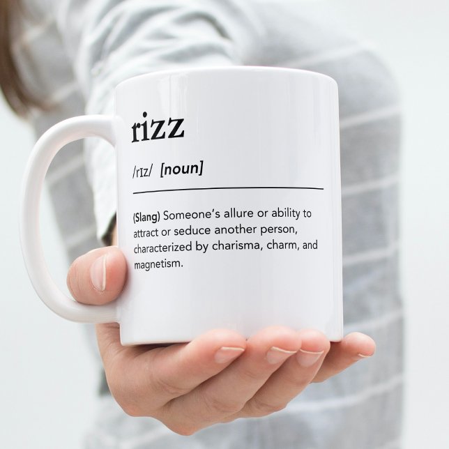 Rizz Definition GenZ Word Millennial Kaffeetasse (Von Creator hochgeladen)