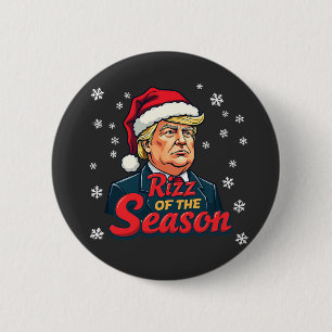 Rizz der Saison Lustiger Trump Weihnachten Santa Button