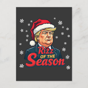 Rizz der Saison Lustiger Trump Weihnachten Santa Postkarte
