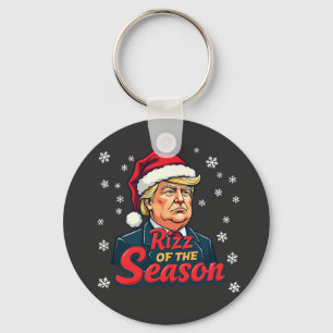 Rizz der Saison Lustiger Trump Weihnachten Santa  Schlüsselanhänger