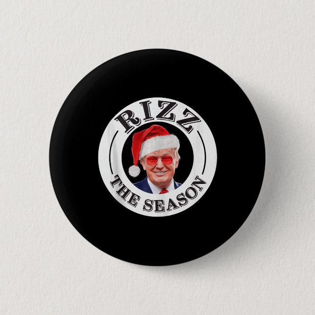 Rizz Die Jahreszeit Funny Trump Weihnachten Santa  Button (Vorderseite)