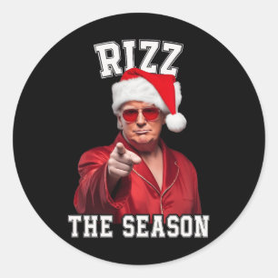 Rizz Die Jahreszeit Funny Trump Weihnachten Santa Runder Aufkleber