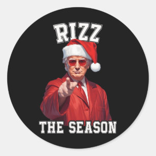 Rizz Die Jahreszeit Funny Trump Weihnachten Santa  Runder Aufkleber