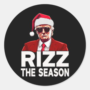 Rizz Die Jahreszeit Trump Weihnachten Weihnachtsma Runder Aufkleber