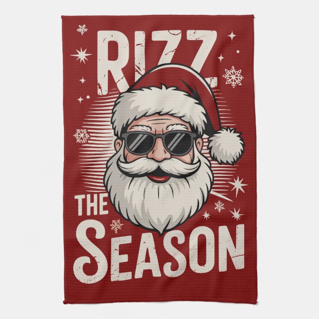 Rizz Die Jahreszeit Weihnachtsmann Rizzmas Funny X Geschirrtuch (Vertikal)