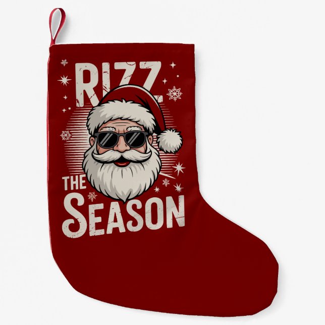 Rizz Die Jahreszeit Weihnachtsmann Rizzmas Funny X Kleiner Weihnachtsstrumpf (Vorderseite)