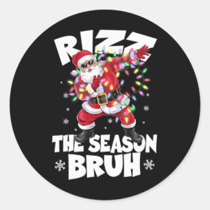 Rizz Die Saison Bruh Weihnachten Rizzmas Santa Cla Runder Aufkleber