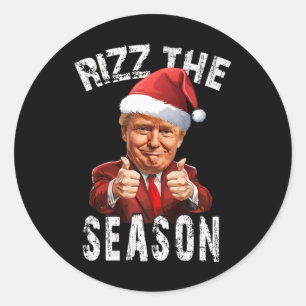 Rizz Die Weihnachtszeit Trump Weihnachten Weihnach Runder Aufkleber