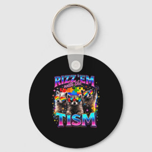 Rizz em mit dem tism autistischen Waschbären-Meme Schlüsselanhänger