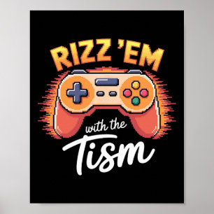 Rizz Em Mit Dem Tism Kids Videospiel Autism Jungen Poster
