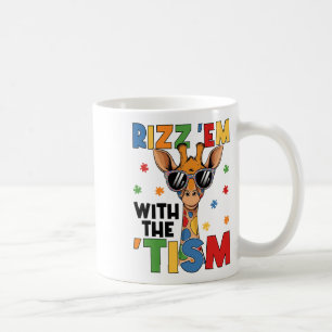 Rizz Em mit dem Tismus Autistische Giraffe Autismu Kaffeetasse