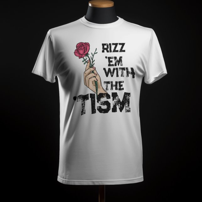 Rizz em mit der Taufe Retro-Blume atristisch T-Shirt (Von Creator hochgeladen)