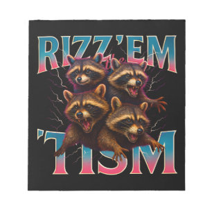 Rizz Em With The Tism Meme Autismus Lustiger Wasch Notizblock