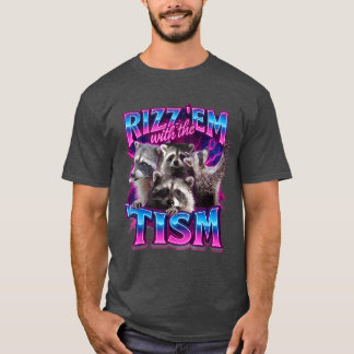 Rizz em withheism Racoon for Men Women and retro f T-Shirt