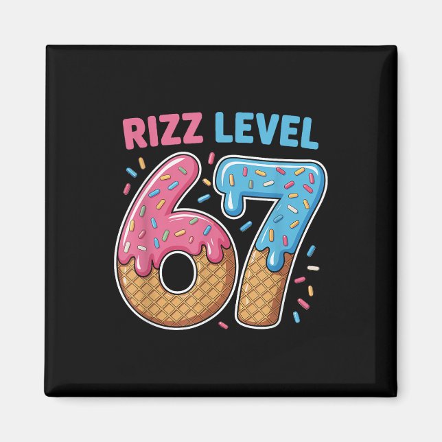 Rizz Level 67 Alpha Slang Gen 67. Nummer Eis Crea Magnet (Vorne)